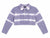 Fmoda Women's Lilac/White Cropped Plus Size Long Sleeve Blouse | Fmoda in Lebanon