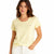 Tommy Hilfiger Women's Light Yellow Cuffed Sleeves T-Shirt | Tommy Hilfiger in Lebanon