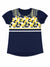 Ativo Baby Girl's Navy With Multicolor Flowers Printed T-Shirt | Ativo in Lebanon