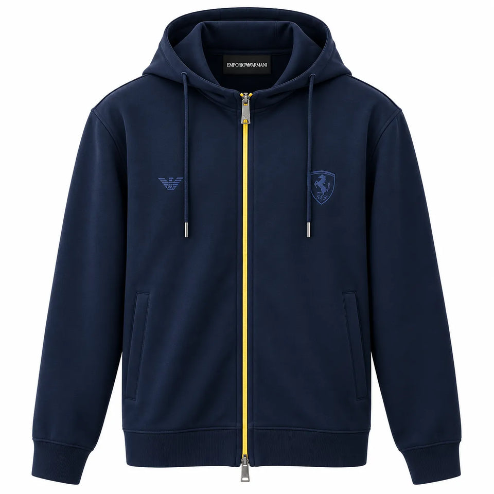 Emporio Armani Women's Navy Ferrari Edition Hooded Sport Jacket | Emporio Armani In Lebanon