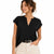 Vince Camuto Women's Black V-Neck Cap Sleeve Blouse | Vince Camuto in Lebanon