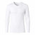 A white long-sleeve V-neck ribbed knit shirt, shown on a clean white background.