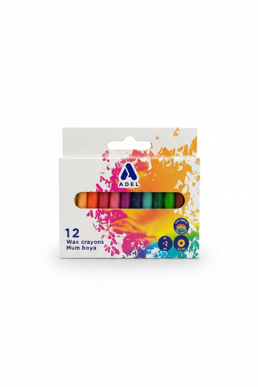 Adel 12 Coloured Wax Crayons 105MM (2342000002)