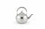 Silver tea strainer on a wooden surface