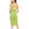 Forever 21 Women's Green Open Back Halter Neck Knit Sleeveless Midi Juniors Bodycon Dress | Forever 21 In Lebanon