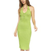 Forever 21 Women's Green Open Back Halter Neck Knit Sleeveless Midi Juniors Bodycon Dress | Forever 21 In Lebanon