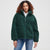 Levi's Women's Dark Green Sherpa Zip-Up Teddy Jacket