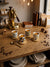 H.k Porcelain 4 Coffee Cup With Bamboo Saucer 100ml(MI14-16)