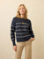 Faherty Women's Blue White Sunwashed Cotton Fisherman Sweater| Faherty in Lebanon