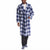 Nautica Men's Navy & White Plaid Fleece Sleep Robe