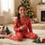 Sinsay Girl's Red Holiday Pattern Pajama Set