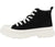 Black high-top sneaker with white laces on a white background, displayed on Amazon.