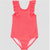 Carter's Just One You Baby Girl's Coral Ruffle Textured Solid One Piece Swimsuit | Carter's Just One You In Lebanon