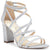 Jessica Simpson Women's Silver Stassey Strappy Block Heel Dress Sandals