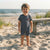 Sinsay Boy's Navy & White Striped Chest Print Romper