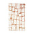 Rectangular mat with a white and orange abstract pattern on a white background