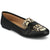 Journee Collection Women's Black Marci Snake Slip On Round Toe Loafer | Journee Collection in Lebanon