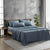 Kenneth Cole New York Queen Denim Blue Brushed Microfiber 6 pcs Bed Sheet Sets | Kenneth Cole In Lebanon