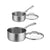 Two stainless steel saucepans with glass lids, shown in two different sizes against a plain white background.