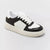 Black and white sneaker on a light gray background