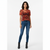 Dkny Women's Red Multi-Color Abstract Mesh Short Sleeve Top | Dkny in Lebanon