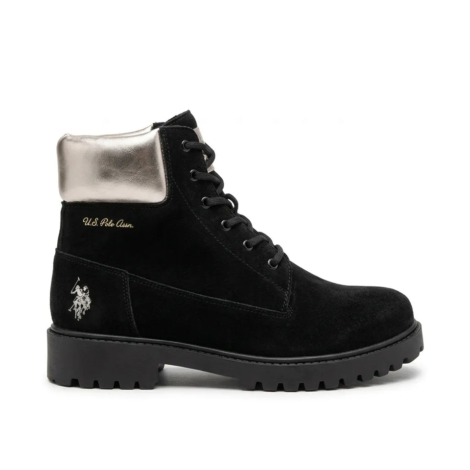 U.S. Polo Assn. Women's Black Suede Ankle Boots