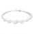 A silver bangle bracelet by Anne Klein, featuring a polished band with five marquise-cut clear gemstones arranged in a row, set against a plain white background.