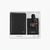 Calvin Klein Men's Black Leather Passport Wallet with Airtag Holder Luggage Tag 2-Piece Set