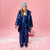 Sinsay Girl's Shiny Metallic Blue Snow Bib Overall