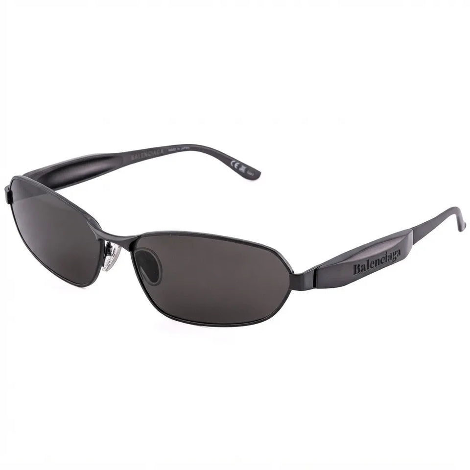 Balenciaga Unisex Adult Black Fashion Demna Angular Wrap Sunglasses