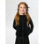 Sinsay Girl's Black Velour Cat Face Hood Jacket