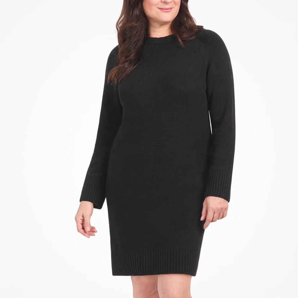 Dalia Women's Black Long Sleeve Sweater Dress