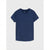 A navy blue short-sleeve crewneck t-shirt by the brand ohni, displayed flat against a light gray background.