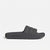 Black slide sandal on a white background