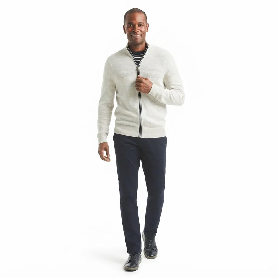 Nautica Men's White Big & Tall Navtech Mock-Neck Full-Zip Jacket