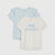 Two children's short-sleeve tops on a light gray background. The front top is cream with a light blue bow graphic and the word 'PRINCESSE' printed on the chest.
