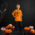Sinsay Boy's Orange Skull Printed Crew Neck T-Shirt