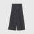 Black zebra-print wide-leg cropped pants shown flat against a light gray background.