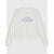 An off-white crewneck sweatshirt with blue text on the chest reading 'NEVER STOP Creating DO WHAT MAKES YOU HAPPY' and 'STAY INSPIRED', displayed against a light gray background.