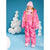 Sinsay Girl's Hot Pink All-Over Printed Water Repellent Hooded Jacket