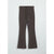 Dark brown flared trousers with a drawstring waist, displayed flat against a light gray background.