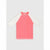 A short-sleeve raglan t-shirt with a solid pink body and white sleeves, displayed flat against a light gray background.