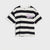 Sinsay Girl's White/Black Striped Short Sleeve Cotton T-Shirt