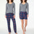 Eddie Bauer Women's Gray Plaid Long Sleeve 3 Piece Waffle Fleece Pajama Set
