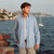 Sinsay Men's Baby Blue Micro-Print Design Shirt