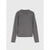 A plain gray long-sleeve crewneck sweater shown from the back, laid flat against a light gray background.