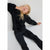 Sinsay Girl's Black Velvet Crew Neck Sweatshirt