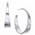 A pair of large, wavy, hammered silver hoop earrings shown on a clean white background, displaying both the front face and the side profile with post.
