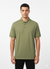 Man wearing a green polo shirt on a white background