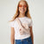 Sinsay Girl's White Striped Crew Neck T-Shirt